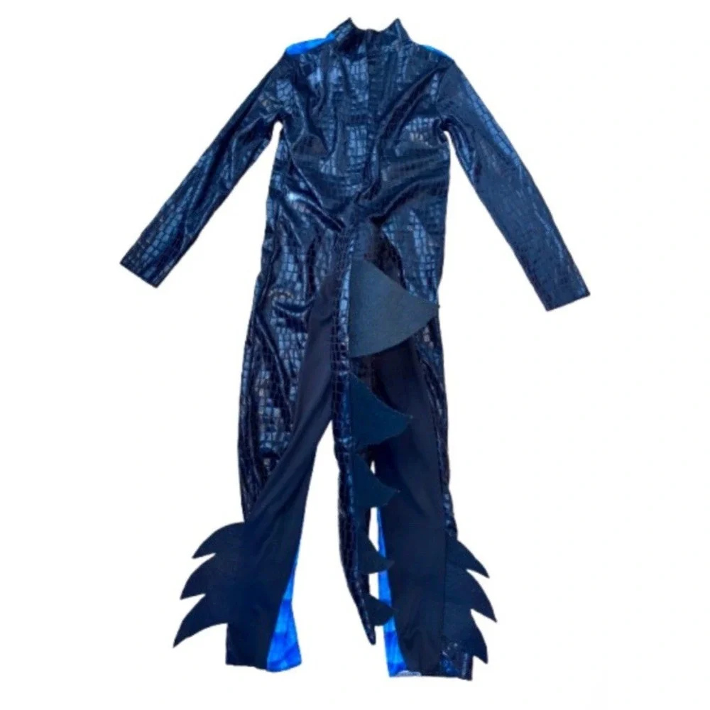 Halloween Costume Deadly Dragon Costume Youth Size Blue Black‎ Length 46